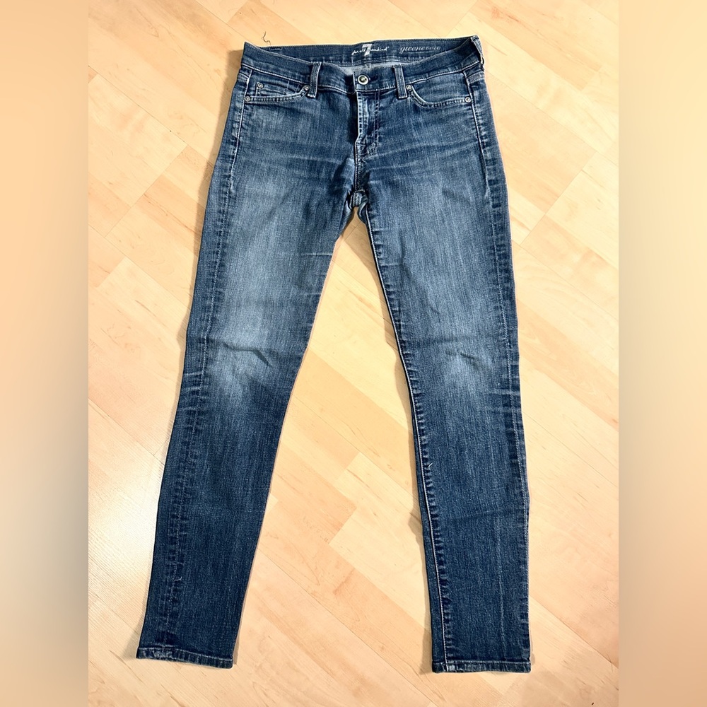 7 for all Mankind Gwenevere Stretch Ankle Low Rise Skinny Jeans 27